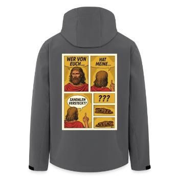 Comic-Jesus sucht Sandalen - Recycelte Männer Softshell-Jacke von Stanley/Stella - Anthrazit - Hinten - AI Model Male 185 light (185cm)