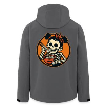 Skelett-Cartoon Mädchen isst Ramen Nudeln - Recycelte Männer Softshell-Jacke von Stanley/Stella - Anthrazit - Hinten - AI Model Male 185 light (185cm)