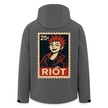 Punk Frau mit roter Frisur - Recycelte Männer Softshell-Jacke von Stanley/Stella - Anthrazit - Hinten - AI Model Male 185 light (185cm)