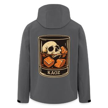 Totenkopf im Glas mit Eiswürfeln - Recycelte Männer Softshell-Jacke von Stanley/Stella - Anthrazit - Hinten - AI Model Male 185 light (185cm)