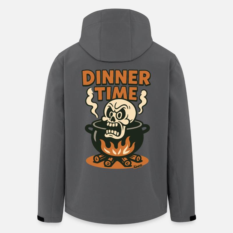 Crâne en colère dans la marmite pour le dîner - Veste softshell homme en polyester recyclé Stanley/Stella - charbon