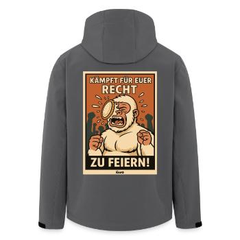 Yeti mit Torte im Gesicht auf einer Party - Recycelte Männer Softshell-Jacke von Stanley/Stella - Anthrazit - Hinten - AI Model Male 185 light (185cm)