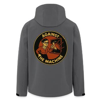 Lehrerin gegen die Maschine im Klassenzimmer - Recycelte Männer Softshell-Jacke von Stanley/Stella - Anthrazit - Hinten - AI Model Male 185 light (185cm)