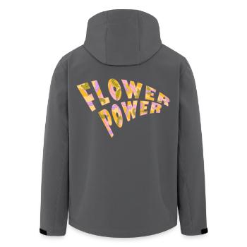 Flower Power Vintage Retro floral - Recycelte Männer Softshell-Jacke von Stanley/Stella - Anthrazit - Hinten - AI Model Male 185 light (185cm)