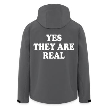 yes they are real - Recycelte Männer Softshell-Jacke von Stanley/Stella - Anthrazit - Hinten - AI Model Male 185 light (185cm)