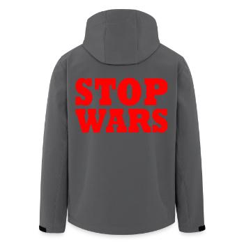 Stop wars - Recycelte Männer Softshell-Jacke von Stanley/Stella - Anthrazit - Hinten - AI Model Male 185 light (185cm)