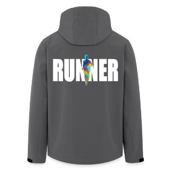 Läufer - Recycelte Männer Softshell-Jacke von Stanley/Stella - Anthrazit - Hinten - AI Model Male 185 light (185cm)