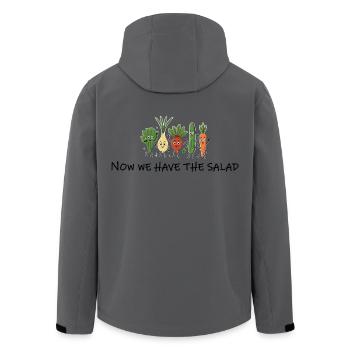 Now We Have the Salad – Garden Denglish Humor - Men’s Recycled Softshell Jacket by Stanley/Stella - anthracite - Back - AI Model Male 185 light (185cm)