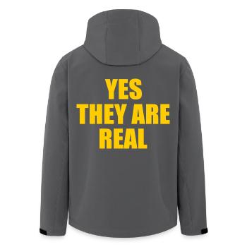 yes they are real - Recycelte Männer Softshell-Jacke von Stanley/Stella - Anthrazit - Hinten - AI Model Male 185 light (185cm)