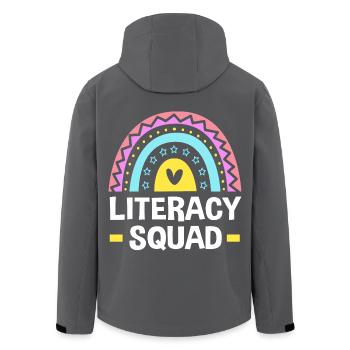 Leseratte Lesen Grundschule Grundschullehrer - Recycelte Männer Softshell-Jacke von Stanley/Stella - Anthrazit - Hinten - AI Model Male 185 light (185cm)