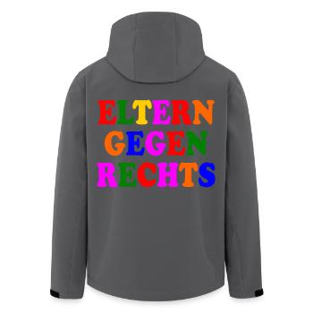 Eltern gegen rechts - Recycelte Männer Softshell-Jacke von Stanley/Stella - Anthrazit - Hinten - AI Model Male 185 light (185cm)