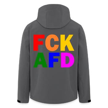 Fck afd - Recycelte Männer Softshell-Jacke von Stanley/Stella - Anthrazit - Hinten - AI Model Male 185 light (185cm)