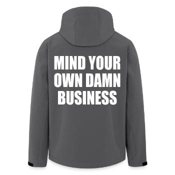 mind your own damn business - Recycelte Männer Softshell-Jacke von Stanley/Stella - Anthrazit - Hinten - AI Model Male 185 light (185cm)