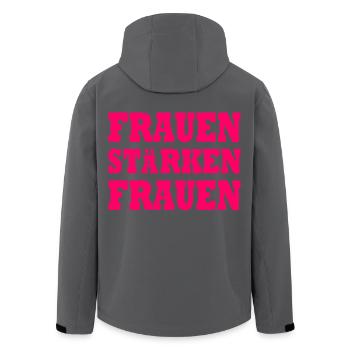 frauen stärken frauen - Recycelte Männer Softshell-Jacke von Stanley/Stella - Anthrazit - Hinten - AI Model Male 185 light (185cm)