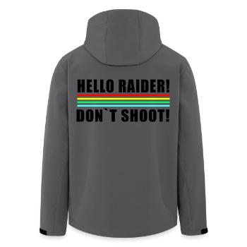 Hello Raider Neon Stripes in Retro Colors don't shot - Men’s Recycled Softshell Jacket by Stanley/Stella - anthracite - Back - AI Model Male 185 light (185cm)