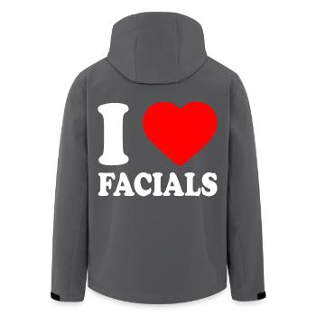 I love facials - Recycelte Männer Softshell-Jacke von Stanley/Stella - Anthrazit - Hinten - AI Model Male 185 light (185cm)