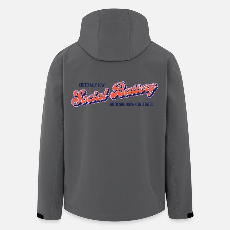 Battery level: Social empty – autoshutdown activated - Men’s Recycled Softshell Jacket by Stanley/Stella - anthracite