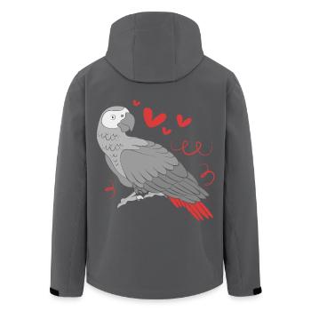 Papagei Grau - Recycelte Männer Softshell-Jacke von Stanley/Stella - Anthrazit - Hinten - AI Model Male 185 light (185cm)