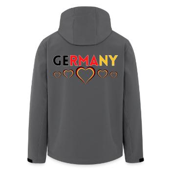 Deutschland German Football Soccer Ball Travel Retro - Recycelte Männer Softshell-Jacke von Stanley/Stella - Anthrazit - Hinten - AI Model Male 185 light (185cm)