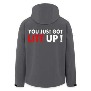 You just got litt up - Recycelte Männer Softshell-Jacke von Stanley/Stella - Anthrazit - Hinten - AI Model Male 185 light (185cm)