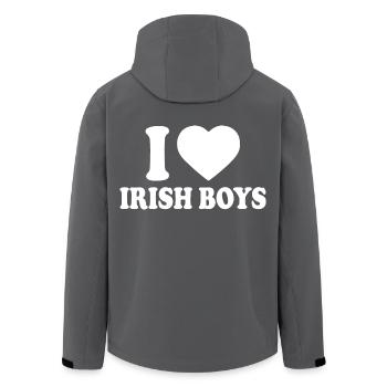 I love irish boys - Recycelte Männer Softshell-Jacke von Stanley/Stella - Anthrazit - Hinten - AI Model Male 185 light (185cm)