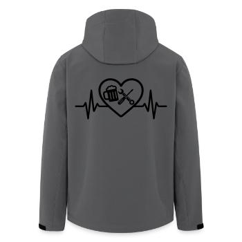Heart Beer DIY Humor - Men’s Recycled Softshell Jacket by Stanley/Stella - anthracite - Back - AI Model Male 185 light (185cm)