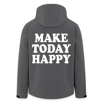 Make today happy - Recycelte Männer Softshell-Jacke von Stanley/Stella - Anthrazit - Hinten - AI Model Male 185 light (185cm)
