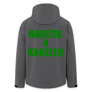 habeck 4 kanzler - Recycelte Männer Softshell-Jacke von Stanley/Stella - Anthrazit - Hinten - AI Model Male 185 light (185cm)