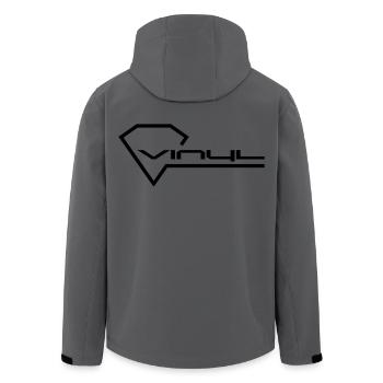 Vinyl - Recycelte Männer Softshell-Jacke von Stanley/Stella - Anthrazit - Hinten - AI Model Male 185 light (185cm)