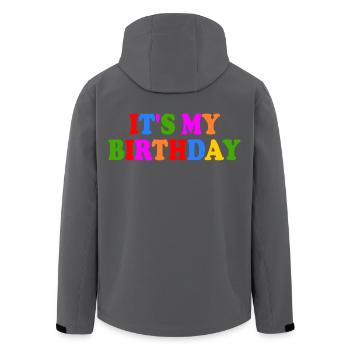 Its my birthday - Recycelte Männer Softshell-Jacke von Stanley/Stella - Anthrazit - Hinten - AI Model Male 185 light (185cm)