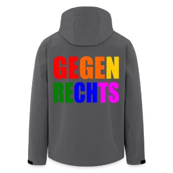 Gegen rechts - Recycelte Männer Softshell-Jacke von Stanley/Stella - Anthrazit - Hinten - AI Model Male 185 light (185cm)