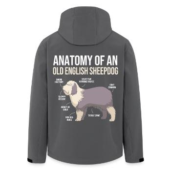 Englischer Schäferhund - Recycelte Männer Softshell-Jacke von Stanley/Stella - Anthrazit - Hinten - AI Model Male 185 light (185cm)