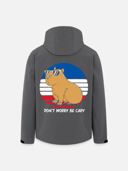 Dont Worry Be Capy Capybara - Recycelte Männer Softshell-Jacke von Stanley/Stella - Anthrazit