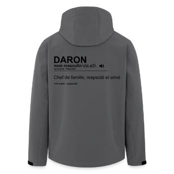 Anniversaire Du Daron Idée Cadeau Papa Fête - Veste softshell homme en polyester recyclé Stanley/Stella - charbon - Dos - AI Model Male 185 light (185cm)
