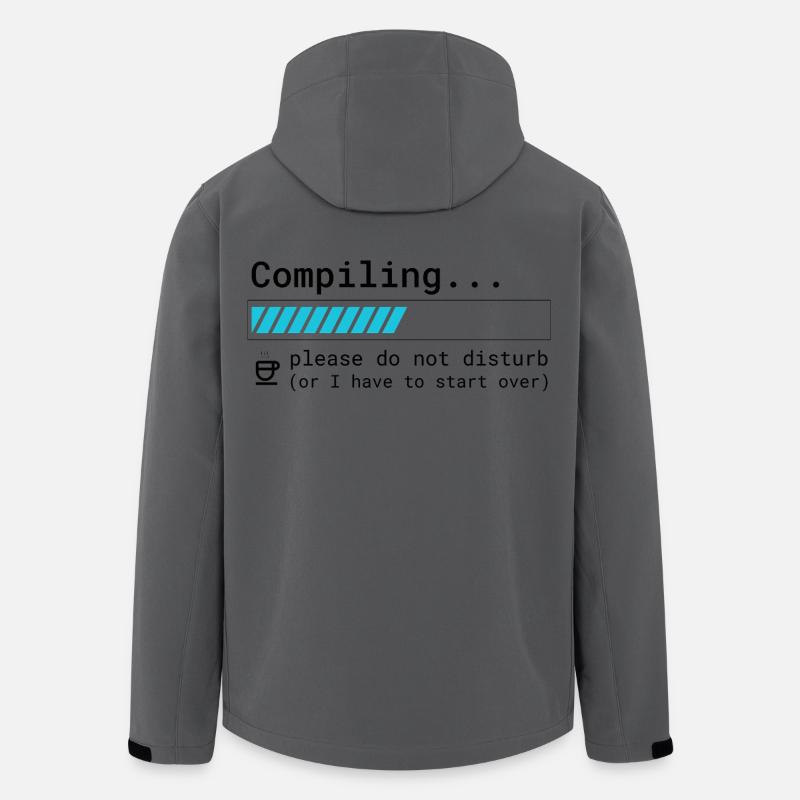 Lustiges Programmierer T-Shirt - Compiling Please  - Recycelte Männer Softshell-Jacke von Stanley/Stella - Anthrazit