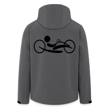 Vélo à main Lie. Vélo couché pour les personnes en fauteuil roulant # - Veste softshell homme en polyester recyclé Stanley/Stella - charbon - Dos - AI Model Male 185 light (185cm)