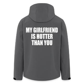 my boyfriend is out of town - Recycelte Männer Softshell-Jacke von Stanley/Stella - Anthrazit - Hinten - AI Model Male 185 light (185cm)
