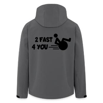 Ich bin zu schnell für dich in meinem Rollstuhl # - Recycelte Männer Softshell-Jacke von Stanley/Stella - Anthrazit - Hinten - AI Model Male 185 light (185cm)