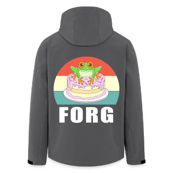 Frosch Laubfrosch - Recycelte Männer Softshell-Jacke von Stanley/Stella - Anthrazit - Hinten - AI Model Male 185 light (185cm)