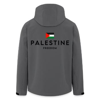 Palestine libre, je suis avec la Palestine - Veste softshell homme en polyester recyclé Stanley/Stella - charbon - Dos - AI Model Male 185 light (185cm)