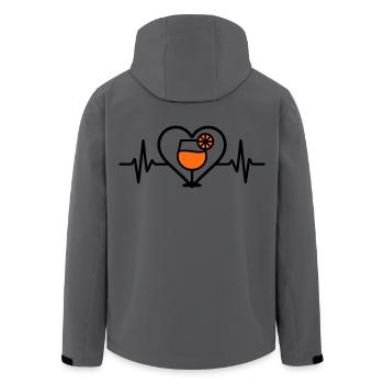 Spritz Heart Cocktail Aperitif - Men’s Recycled Softshell Jacket by Stanley/Stella - anthracite - Back - AI Model Male 185 light (185cm)