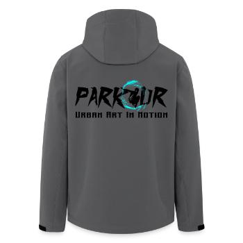 Parkour - Recycelte Männer Softshell-Jacke von Stanley/Stella - Anthrazit - Hinten - AI Model Male 185 light (185cm)