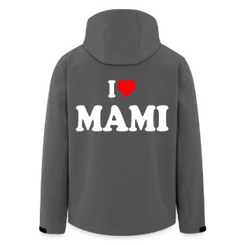 I love mami - Recycelte Männer Softshell-Jacke von Stanley/Stella - Anthrazit - Hinten - AI Model Male 185 light (185cm)