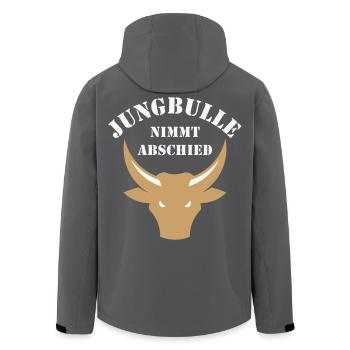 Jungbulle Nimmt Abschied (Bräutigam / JGA / 2C) - Recycelte Männer Softshell-Jacke von Stanley/Stella - Anthrazit - Hinten - AI Model Male 185 light (185cm)