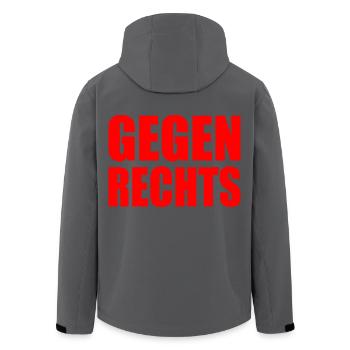 Gegen rechts - Recycelte Männer Softshell-Jacke von Stanley/Stella - Anthrazit - Hinten - AI Model Male 185 light (185cm)