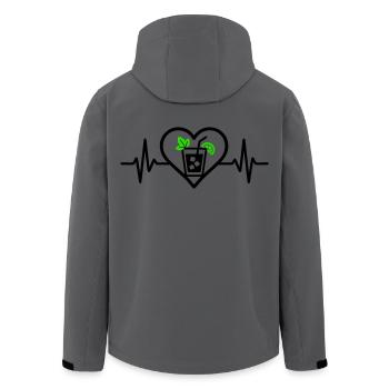 Mojito Heart Aperitif Cocktail - Men’s Recycled Softshell Jacket by Stanley/Stella - anthracite - Back - AI Model Male 185 light (185cm)