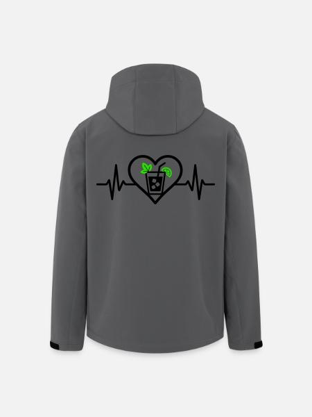 Mojito Heart Aperitif Cocktail - Men’s Recycled Softshell Jacket by Stanley/Stella - anthracite