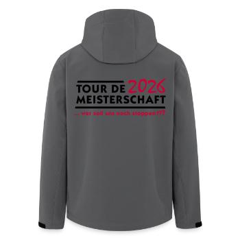 Tour de Meisterschaft 2026 - Recycelte Männer Softshell-Jacke von Stanley/Stella - Anthrazit - Hinten - AI Model Male 185 light (185cm)