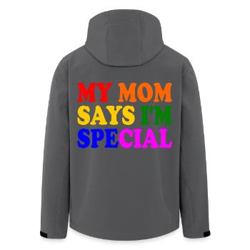 my mom says im special - Recycelte Männer Softshell-Jacke von Stanley/Stella - Anthrazit - Hinten - AI Model Male 185 light (185cm)