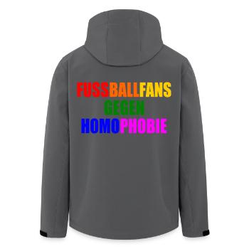 fans gegen homophobie - Recycelte Männer Softshell-Jacke von Stanley/Stella - Anthrazit - Hinten - AI Model Male 185 light (185cm)